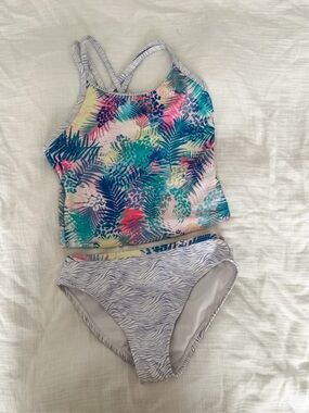 4/$20 Two-Piece Tropical Print Tankini Swimsuit | Shelloha Swimwear | Size 5
